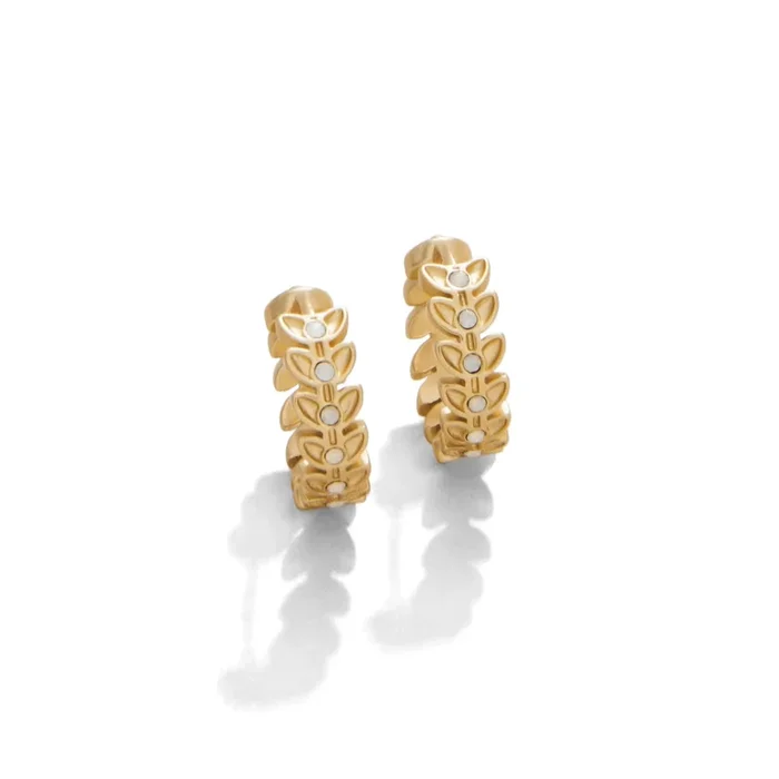 Spartina Parkwood Hoop Earrings – White Opal