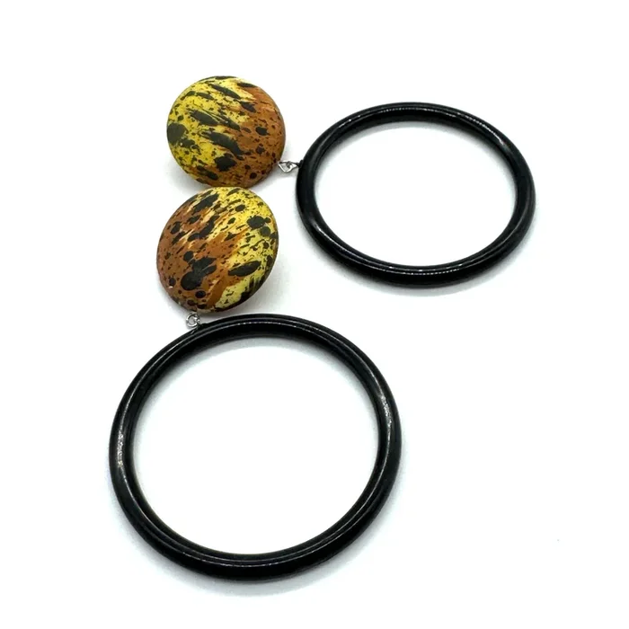 Spattered Animal Donut Drop Earrings
