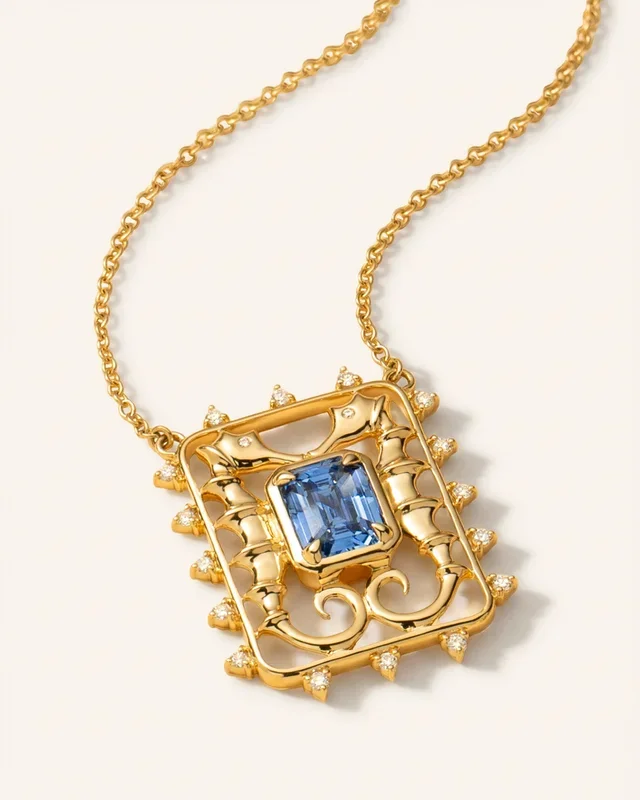 Special Edition Blue Sapphire Seahorse Necklace