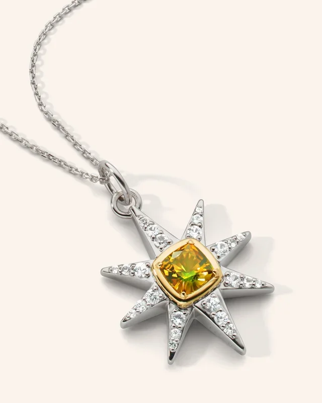 Special Edition Green Tourmaline and White Sapphire Star Necklace – Sold Out
