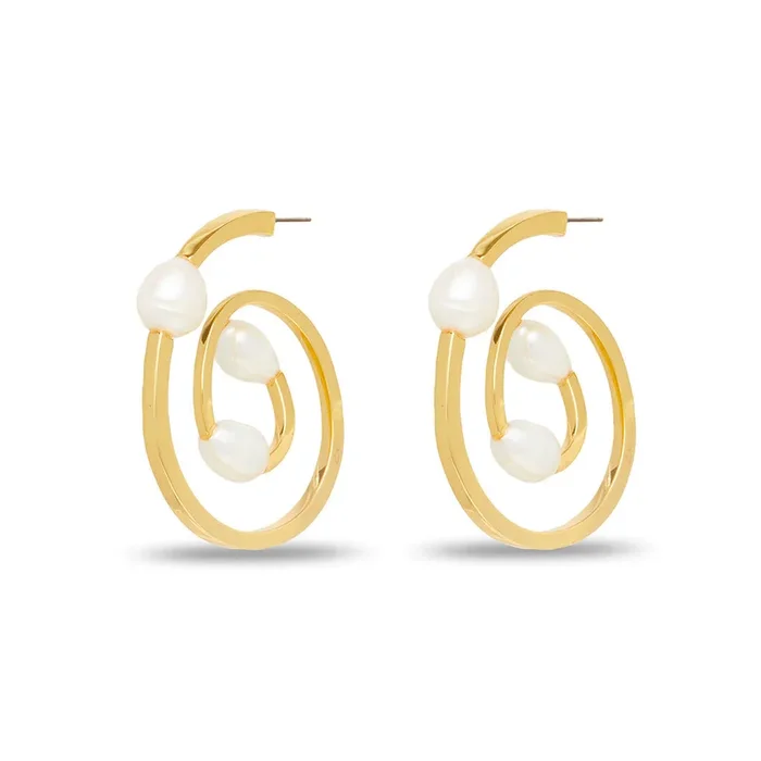 Spin Skater Earrings in Pearl