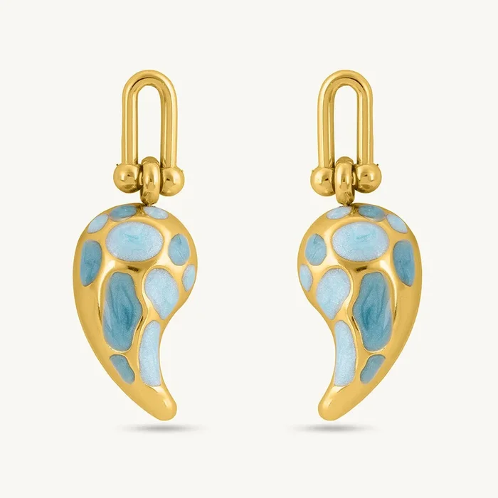 Spotted Swirl Drop Earrings