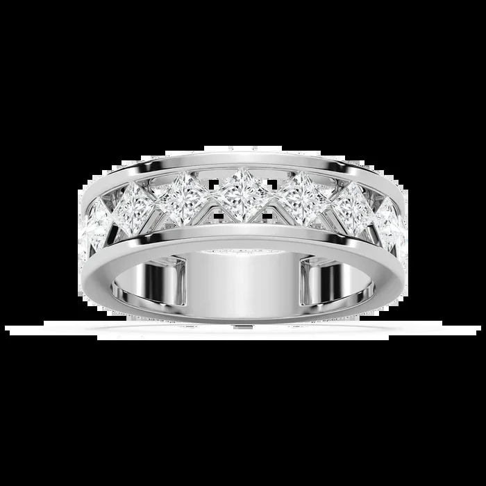 Square Cut Men’s Ring with 2.07ctw in 14K White Gold