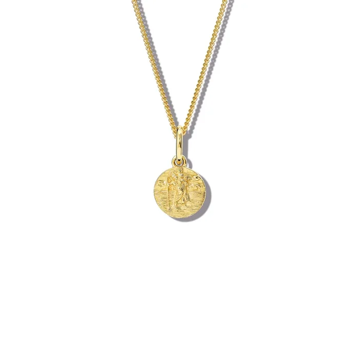 St Christopher Small Necklace Pendant Yellow Gold
