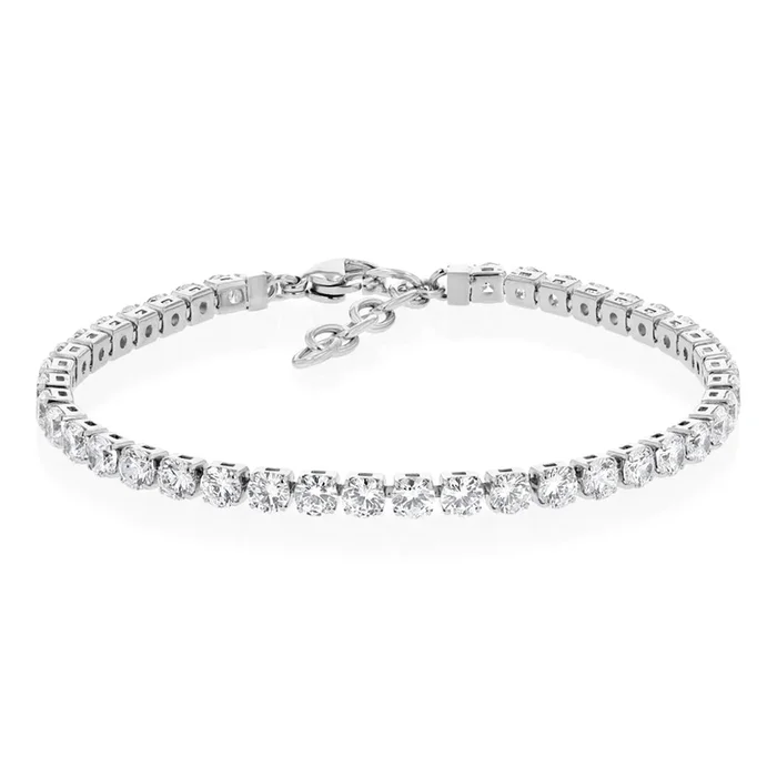 Stainless Steel 4mm Cubic Zirconia Tennis Bracelet