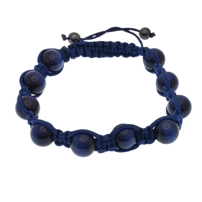 Stainless Steel Blue Cat Eye Cord Bracelet – SBB00084