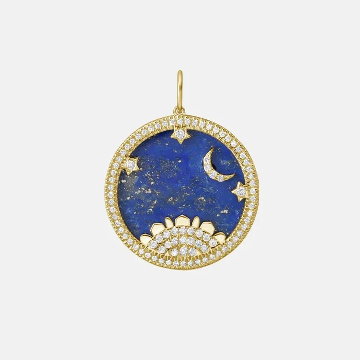 Starry Night Lapis Mountain Charm