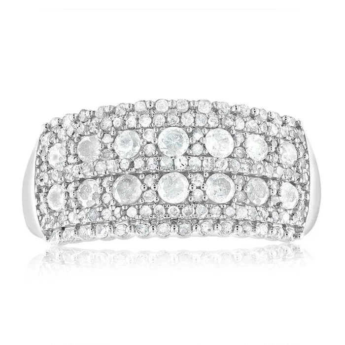 Sterling Silver 0.95 Carat Diamond Channel Set Ring
