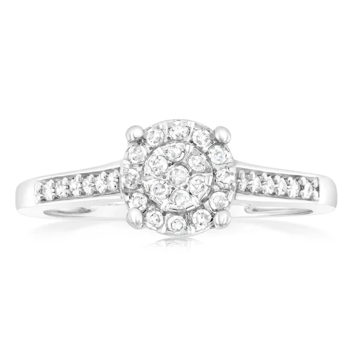 Sterling Silver 1/6 Carat Diamond Ring
