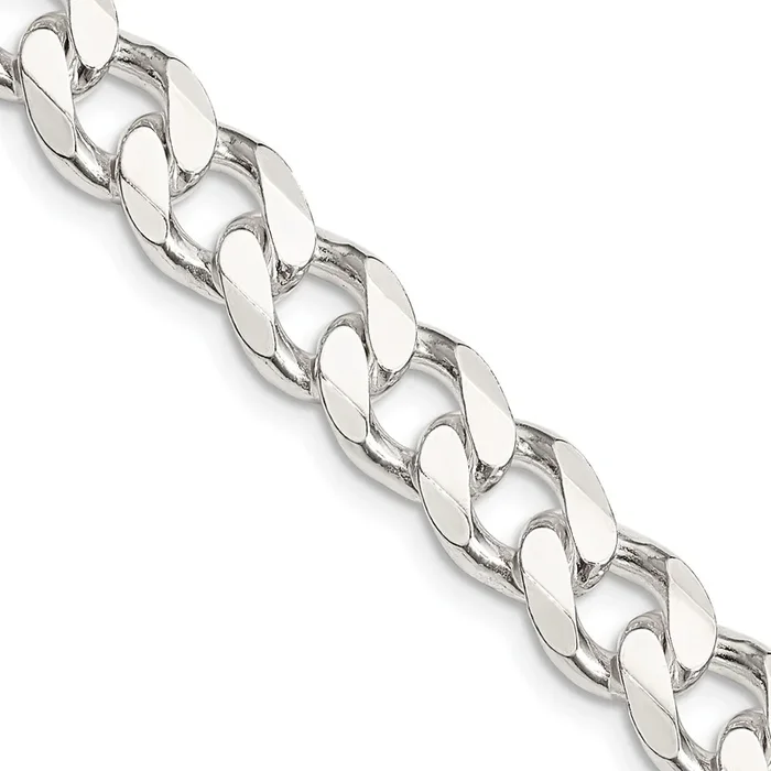 Sterling Silver 20-inch 9MM Lobster Clasp Curb Chain