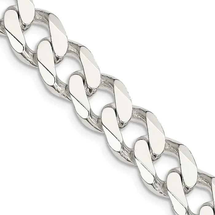 Sterling Silver 22-inch 11MM Lobster Clasp Curb Chain