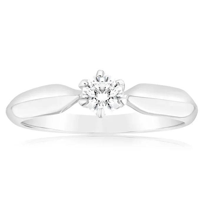 Sterling Silver 4mm Solitaire 6 Claw Knife Edge Ring