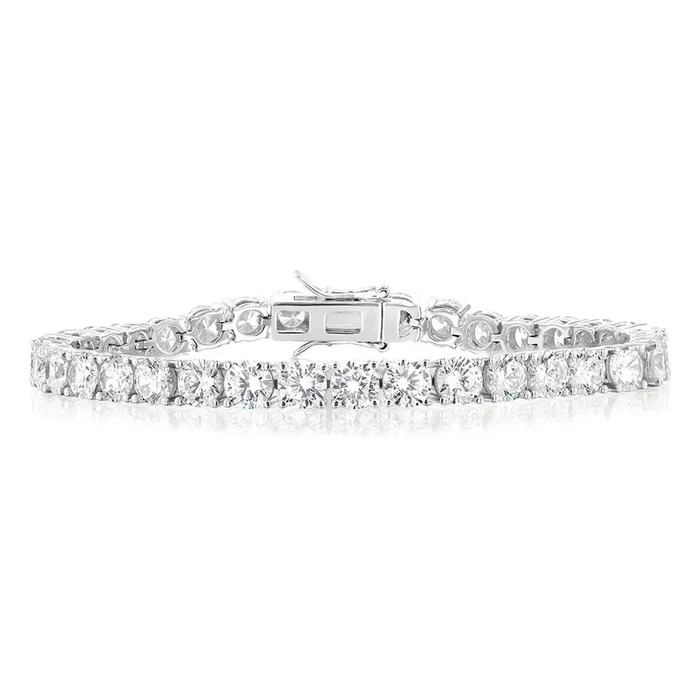 Sterling Silver 5mm Cubic Zirconia 19cm Tennis Bracelet