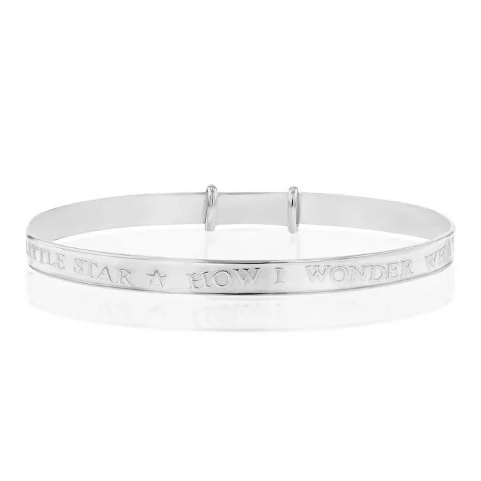 Sterling Silver ‘Twinkle Twinkle’ Engraved Baby Bangle