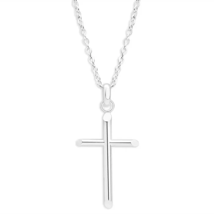 Sterling Silver Barrel Cross Pendant
