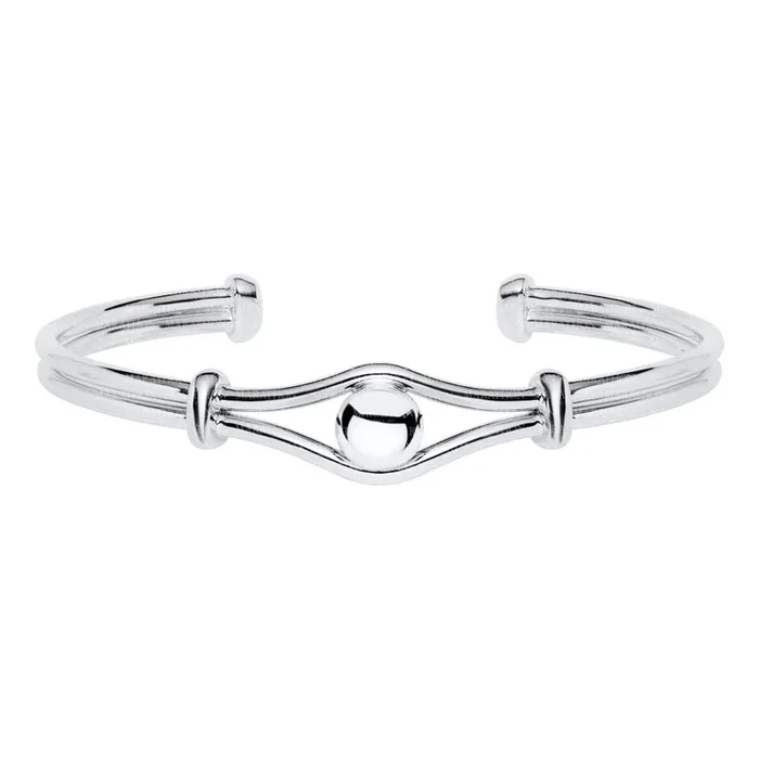 Sterling Silver Bead Cuff 7″