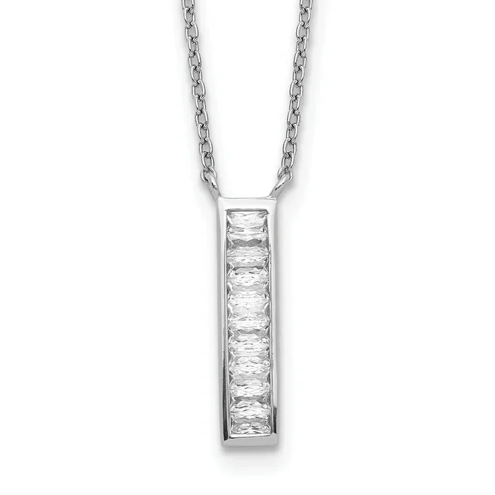 Sterling Silver Cubic Zirconia 17.5-inch Fashion Necklace