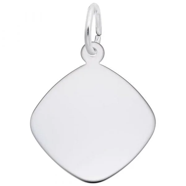 Sterling Silver Diamond Shape Disc Charm