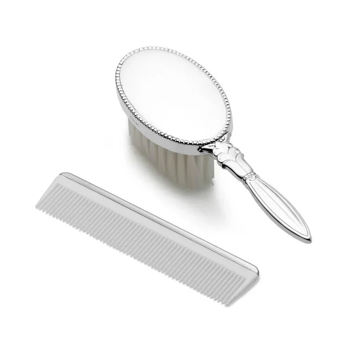 Sterling Silver Girl’s Oval Brush & Comb Set