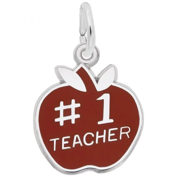 Sterling Silver Number One Teacher Charm