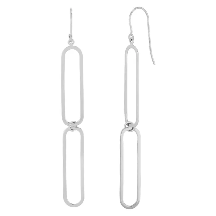 Sterling Silver Paperclip Dangle Earrings
