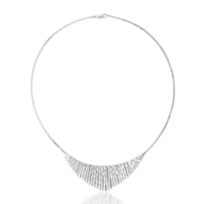 Sterling Silver Rhodium Plated Fancy 43cm Cleopatra Chain