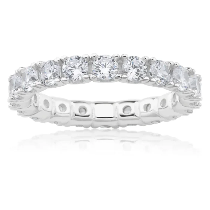 Sterling Silver Round Zirconia Wrap-Around Ring *NO RESIZE*