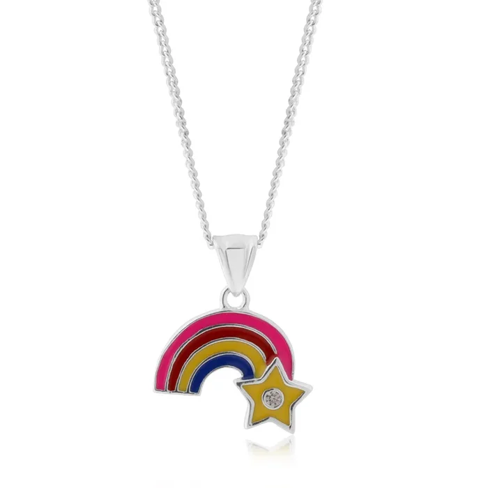 Sterling Silver Shooting Star Zirconia Pendant