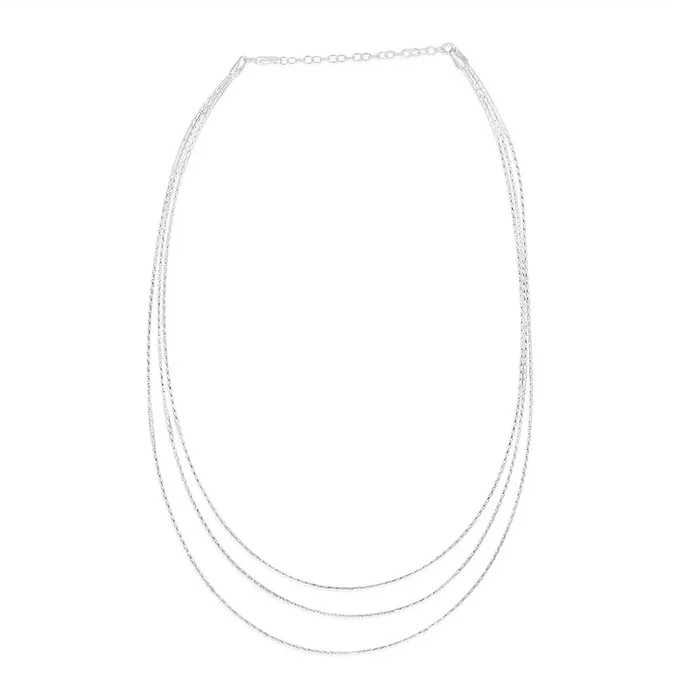 Sterling Silver Triple Layer 40+5cm Chain