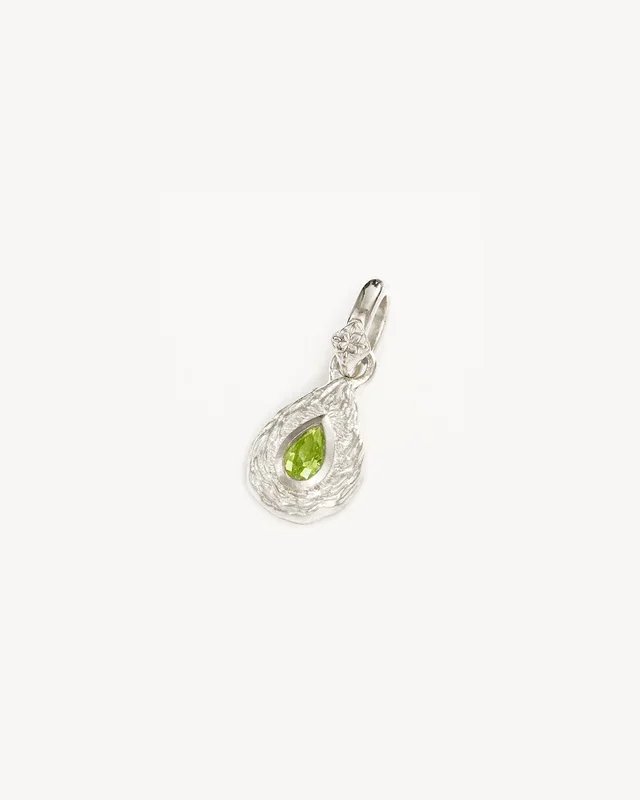 Sterling Silver With Love Birthstone Annex Link Pendant – August