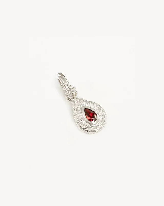 Sterling Silver With Love Birthstone Annex Link Pendant – January