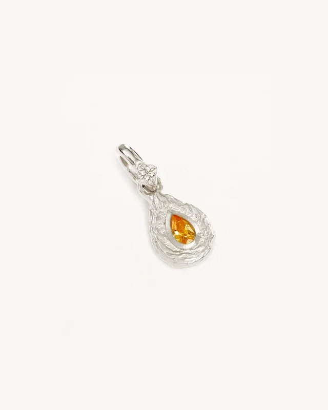 Sterling Silver With Love Birthstone Annex Link Pendant – November