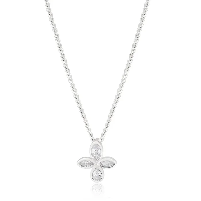 Sterling Silver Zirconia Fancy Pear and Marquise Pendant