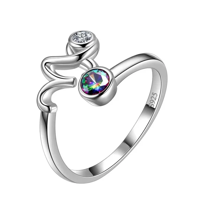 Sternzeichen Steinbock Ringe Damen Mädchen Schmuck Geburtstagsgeschenk Mystischer Topas 925 Silber