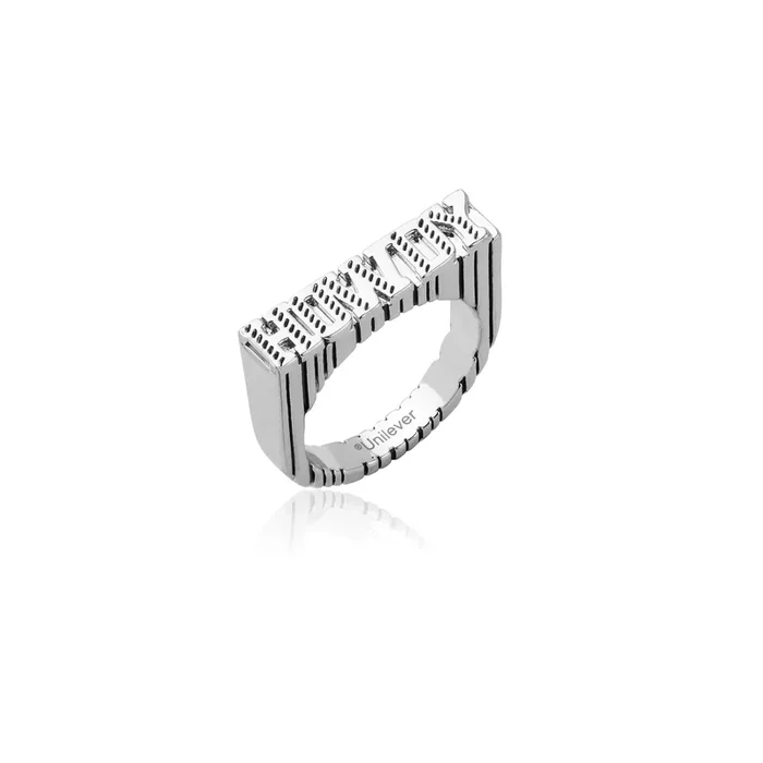 Streets Bubble O’Bill White Gold Plated Stainless Steel Howdy Ring Size “N1/2”