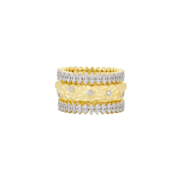 Streets in Bloom Textured 3-Stack Ring