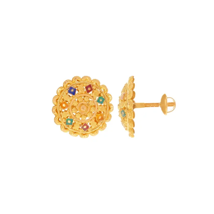 Stunning Minakari Earrings in 22K Gold