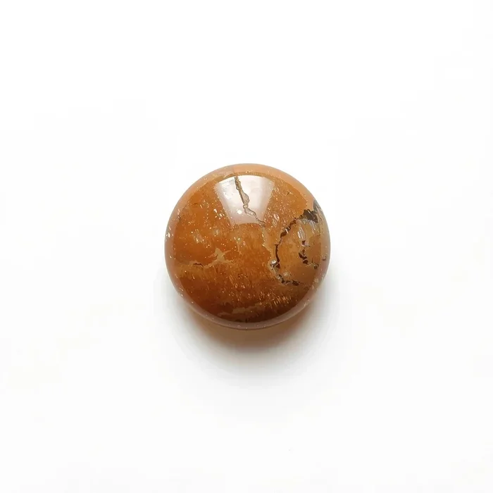 Sun Stone 1PC Small 7×7 MM Round Cabochon Blue Splendid semi Precious Gems