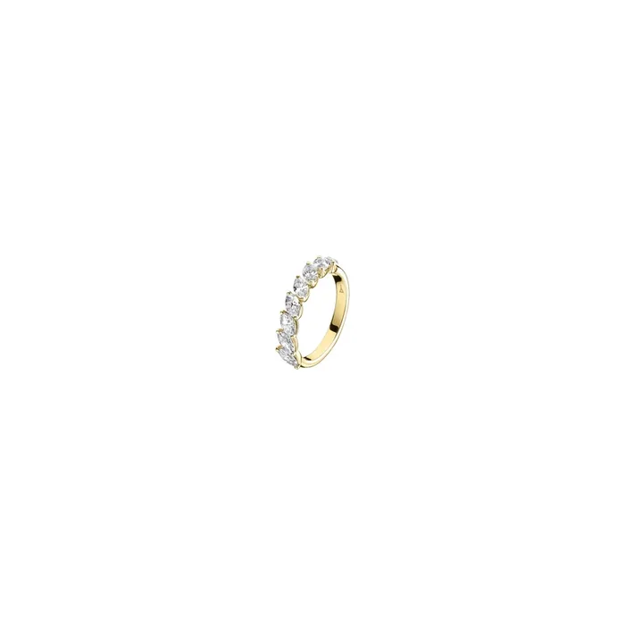 Suzanne wedding ring in yellow gold and navette-cut diamonds | LEPAGE
