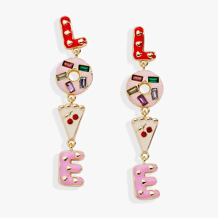 Sweet Shop ‘Love’ Linear Drop Statement Earrings
