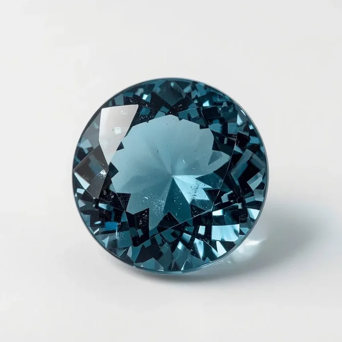 Swiss Blue Topaz 1PC Chunky 14×14 MM Round Faceted Blue Genuine Semi Precious Loose Gems