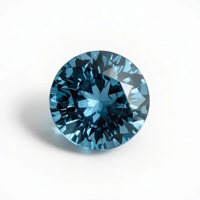 Swiss Blue Topaz 1PC Small 8×8 MM Round Faceted Blue Luster Semi Precious Loose Gemstones