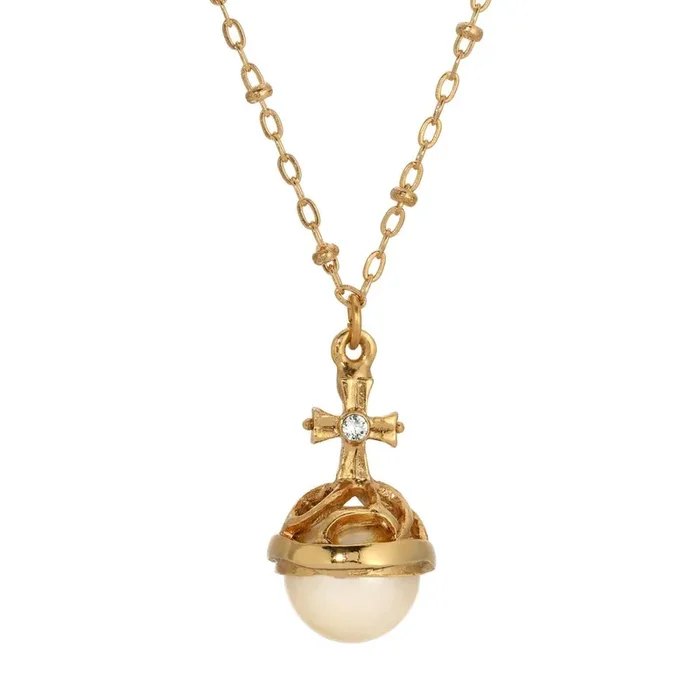 Symbols Of Faith Globus Cruciger Inspired Pendant Necklace 16″