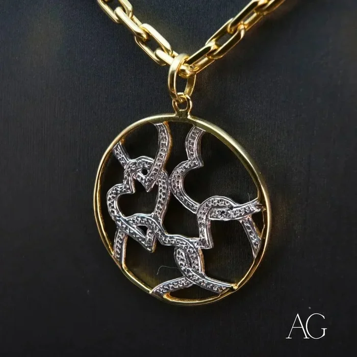 Symphony of Love White Gold Hearts Pendant