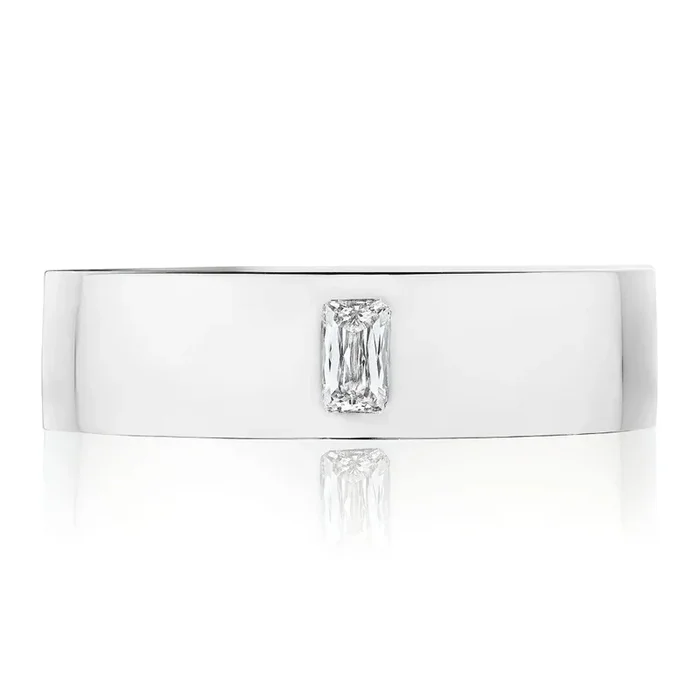Tacori Bezel Set Diamond Satin Finish Men’s Wedding Band