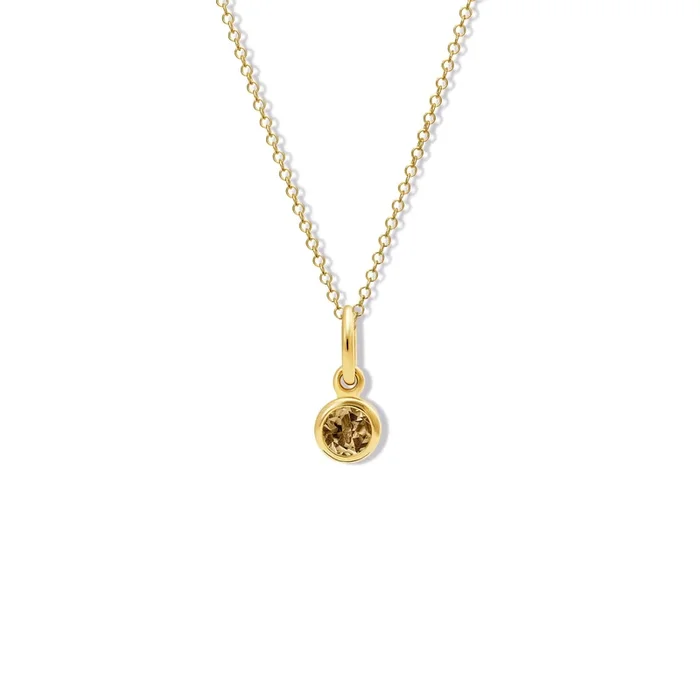 Talya Necklace Pendant Yellow Gold – Smoky Quartz