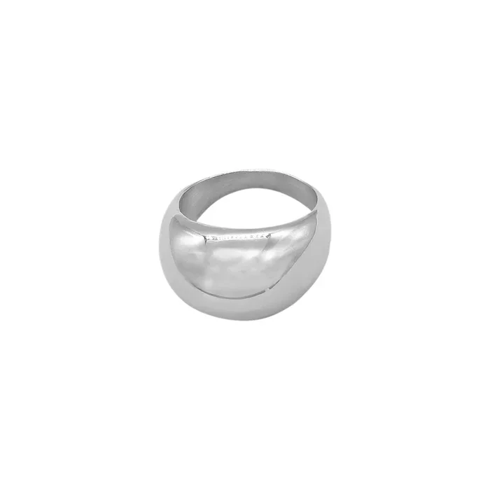 Tarnish Resistant Rhodium Plated Dome Ring