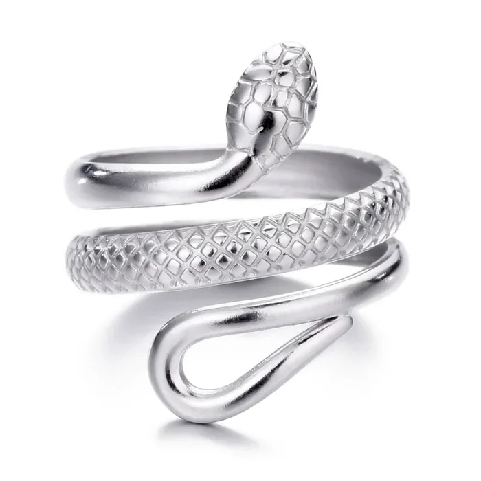 Tarnish Resistant Silver Curvy Snake Ring