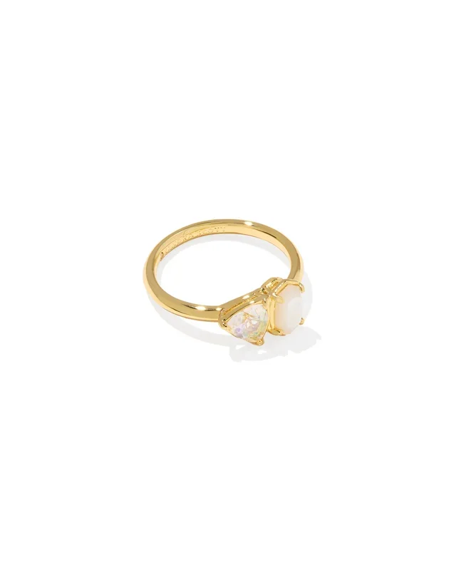 Tatum Band Ring in Gold Neutral Mix