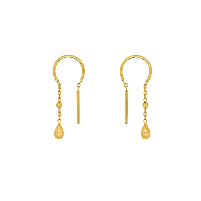 Teardrop Dancer Threaders in Gold – Bottom Teardrop